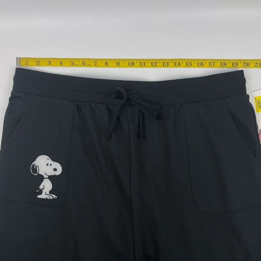 NWT Peanuts Snoopy Woodstock Black Lounge Pajama Jogger Pants Women Plus Size 1X